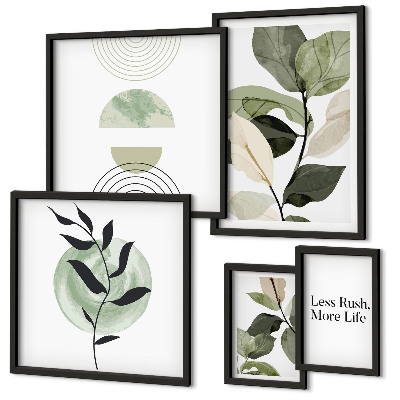 Galeria de parede Gráficos de interiores de plantas elegantes