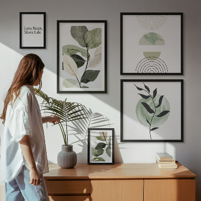 Galeria de parede Gráficos de interiores de plantas elegantes