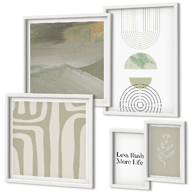 Parede galeria de quadros Gráficos elegantes de elementos da natureza em tons pastel
