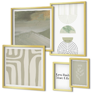 Parede galeria de quadros Gráficos elegantes de elementos da natureza em tons pastel