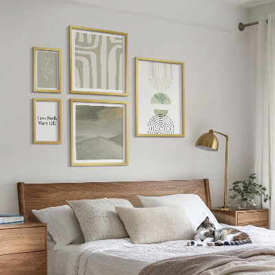 Parede galeria de quadros Gráficos elegantes de elementos da natureza em tons pastel