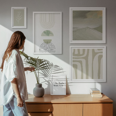 Parede galeria de quadros Gráficos elegantes de elementos da natureza em tons pastel