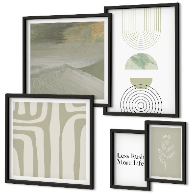 Parede galeria de quadros Gráficos elegantes de elementos da natureza em tons pastel