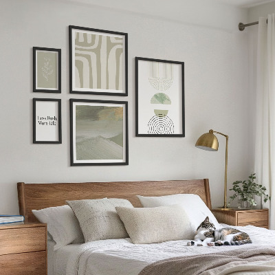 Parede galeria de quadros Gráficos elegantes de elementos da natureza em tons pastel