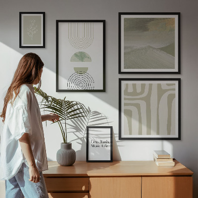 Parede galeria de quadros Gráficos elegantes de elementos da natureza em tons pastel