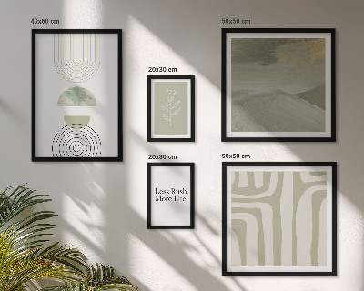 Parede galeria de quadros Gráficos elegantes de elementos da natureza em tons pastel