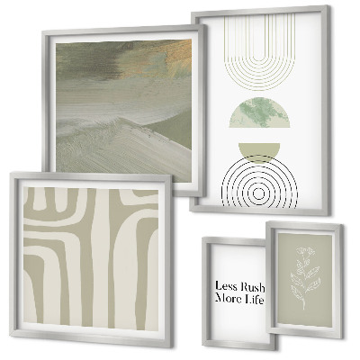Parede galeria de quadros Gráficos elegantes de elementos da natureza em tons pastel