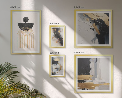 Conjunto de 5 quadros com moldura Composições abstratas modernas