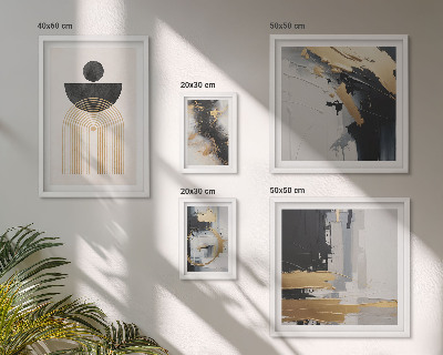 Conjunto de 5 quadros com moldura Composições abstratas modernas