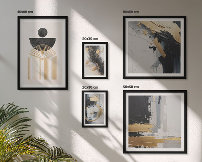 Conjunto de 5 quadros com moldura Composições abstratas modernas