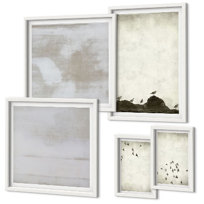 Parede galeria de quadros Pássaros minimalistas em voo