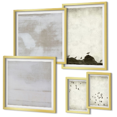 Parede galeria de quadros Pássaros minimalistas em voo