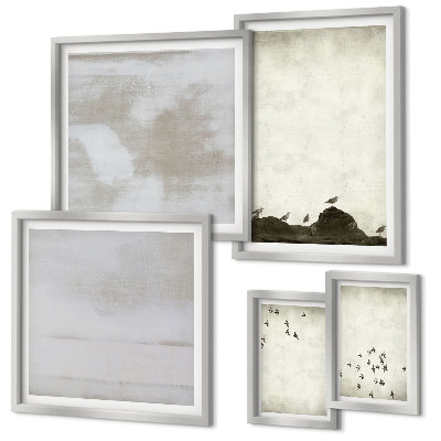 Parede galeria de quadros Pássaros minimalistas em voo