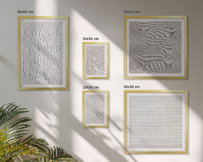 Conjunto de 5 quadros com moldura padrões de areia estruturas geometria