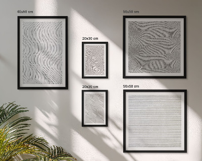 Conjunto de 5 quadros com moldura padrões de areia estruturas geometria
