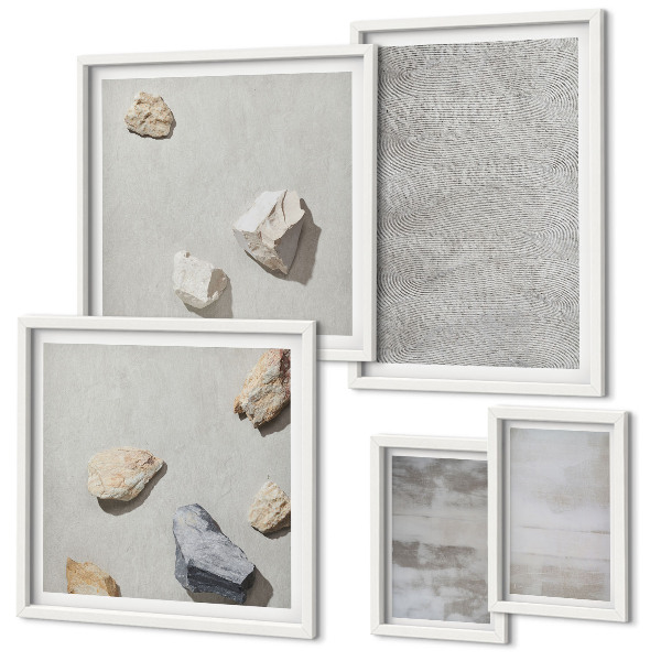 Conjunto de 5 quadros decorativos Texturas minimalistas modernas