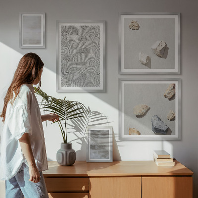 Conjunto de 5 quadros decorativos Texturas minimalistas modernas