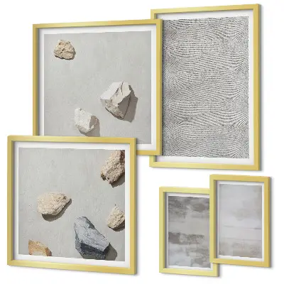 Conjunto de 5 quadros decorativos com estampas de texturas minimalistas modernas