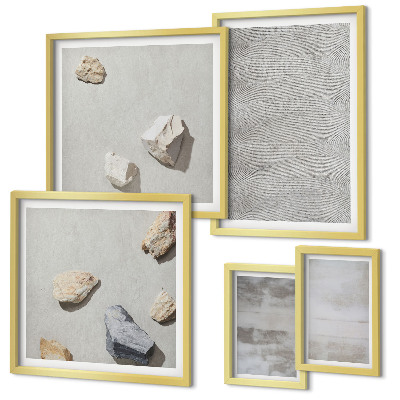 Conjunto de 5 quadros decorativos Texturas minimalistas modernas