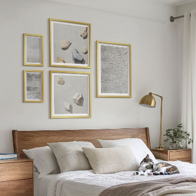 Conjunto de 5 quadros decorativos Texturas minimalistas modernas