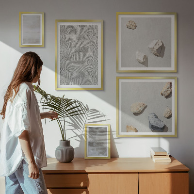 Conjunto de 5 quadros decorativos Texturas minimalistas modernas