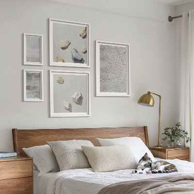 Conjunto de 5 quadros decorativos Texturas minimalistas modernas