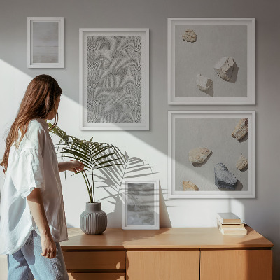 Conjunto de 5 quadros decorativos Texturas minimalistas modernas