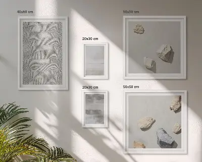 Conjunto de 5 quadros decorativos com estampas de texturas minimalistas modernas