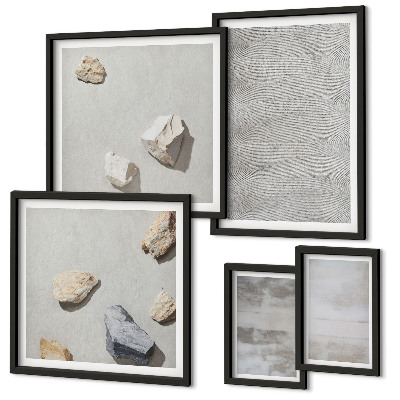 Conjunto de 5 quadros decorativos Texturas minimalistas modernas