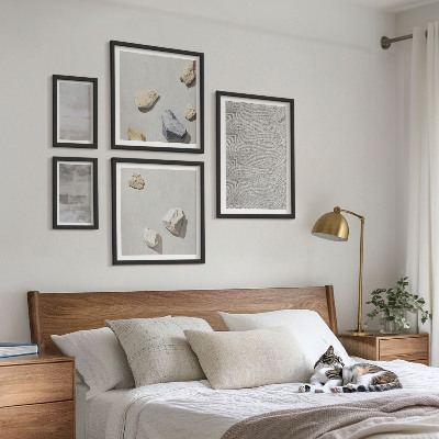 Conjunto de 5 quadros decorativos Texturas minimalistas modernas