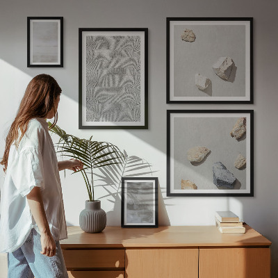Conjunto de 5 quadros decorativos Texturas minimalistas modernas