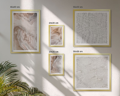 Conjunto de 5 quadros com moldura Textura de pedra com padrões de mármore