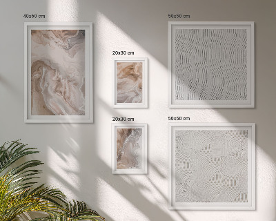 Conjunto de 5 quadros com moldura Textura de pedra com padrões de mármore