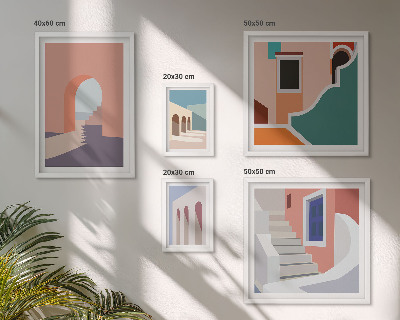 Parede galeria de quadros Gráficos arquitetônicos em tons pastel