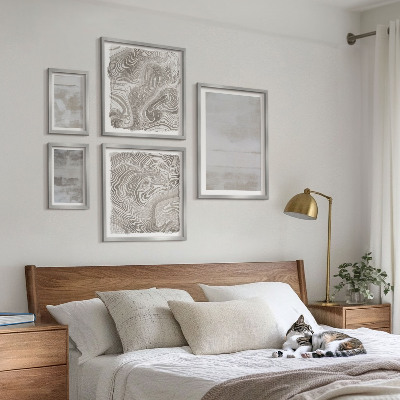 Conjunto de 5 quadros com moldura Texturas desgastadas em estilo moderno