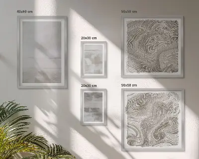 Conjunto de 5 quadros com moldura com design de texturas desgastadas em estilo moderno