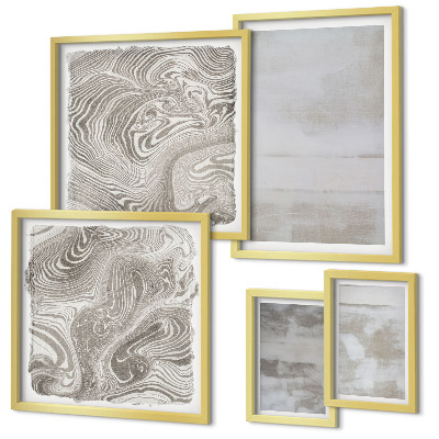 Conjunto de 5 quadros com moldura Texturas desgastadas em estilo moderno