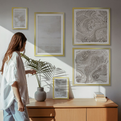 Conjunto de 5 quadros com moldura Texturas desgastadas em estilo moderno