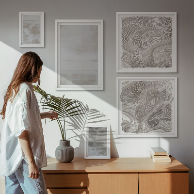 Conjunto de 5 quadros com moldura Texturas desgastadas em estilo moderno