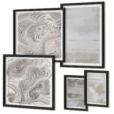Conjunto de 5 quadros com moldura Texturas desgastadas em estilo moderno