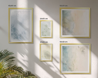 Conjunto de 5 quadros decorativos Aquarela pastel sobre tela