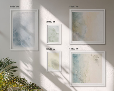 Conjunto de 5 quadros decorativos Aquarela pastel sobre tela