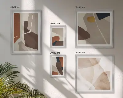 Galeria de parede com formas abstratas modernas