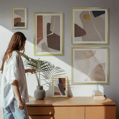 Galeria de parede com formas abstratas modernas