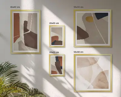 Galeria de parede com formas abstratas modernas