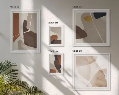 Galeria de parede com formas abstratas modernas