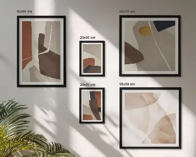 Galeria de parede com formas abstratas modernas