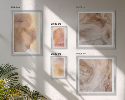 Conjunto de 5 quadros decorativos Texturas coloridas em tons quentes de aquarela