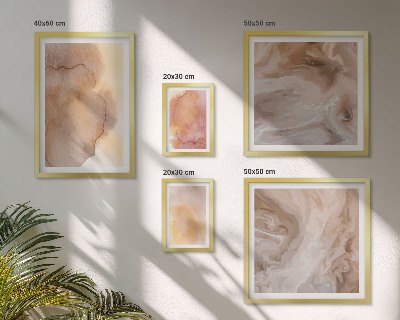 Conjunto de 5 quadros decorativos Texturas coloridas em tons quentes de aquarela