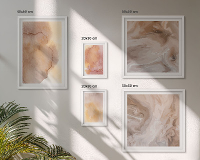 Conjunto de 5 quadros decorativos Texturas coloridas em tons quentes de aquarela